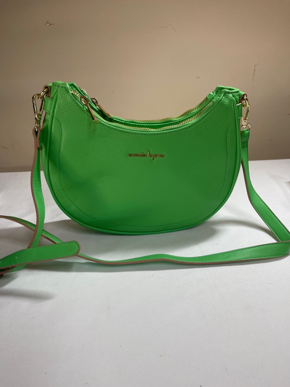 Nanette Lepore Neon Green Crescent Crossbody Bag